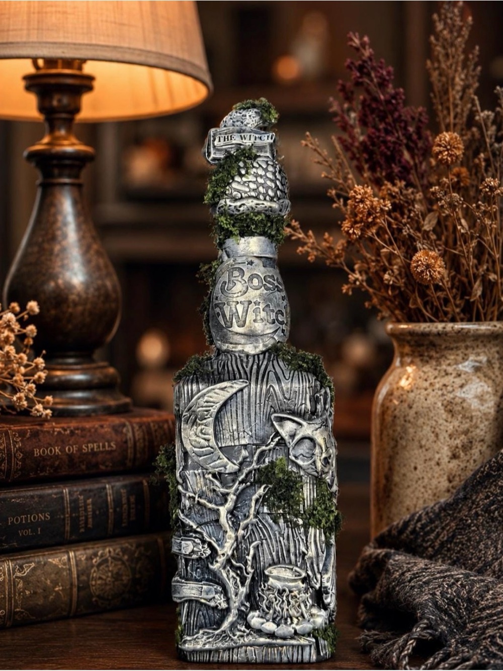 Boss Witch Bottle – Gothic Witch Cottage Decor